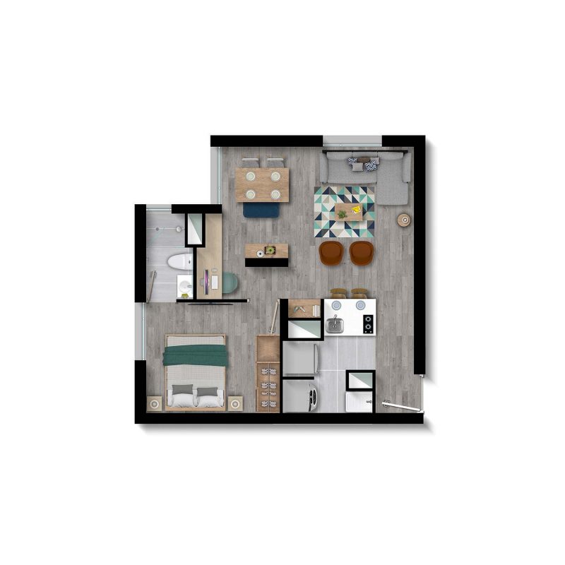 Apartamento 41: Amoblado Opc 3